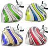 Lampwork Pendants, Heart, handmade, stripe Approx 7mm 