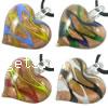 Lampwork Pendants, Heart, handmade, gold sand Approx 5mm 