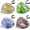 Lampwork Pendants, Heart, handmade, stripe Approx 6.5mm 