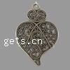 Zinc Alloy Heart Pendants, plated cadmium free Approx 4mm 