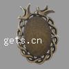 Zinc Alloy Pendant Cabochon Setting, Flat Oval, plated nickel, lead & cadmium free 