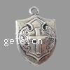 Zinc Alloy Jewelry Pendants, Shield, plated nickel, lead & cadmium free Approx 3mm 