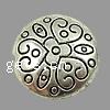 Zinc Alloy Flat Beads, Flat Round, plated, with flower pattern Approx 2mm, Approx 