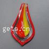 Lampwork Pendants, Leaf, handmade, red Approx 6mm 