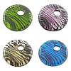 Moulding Lampwork Pendants, Flat Round, handmade, stripe Approx 10mm 