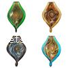 Lampwork Pendants, Leaf, handmade, gold sand Approx 11mm 