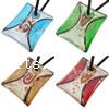 Moulding Lampwork Pendants, Trapezium, gold sand & silver foil Approx 5mm 