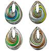 Lampwork Pendants, Teardrop, handmade, gold sand & silver foil Approx 