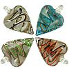 Lampwork Pendants, Heart, handmade, gold sand Approx 7mm 