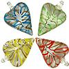 Lampwork Pendants, Heart, handmade, gold sand Approx 6mm 