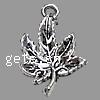 Pendentifs feuilles en alliage de zinc , plus de couleurs à choisir, sans cadmium Environ 1.5mm, Vendu par kg