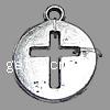 Zinc Alloy Flat Round Pendants, plated, hollow cadmium free Approx 1.5mm 