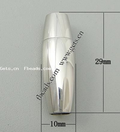 ラウンドステンレス鋼磁気クラスプ, 316ステンレススチール, 卵形, メッキ, カスタマイズ, 無色, 29x10mm, 穴:約 5mm, 売り手 パソコン