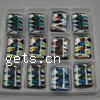 Moulding Lampwork Pendants, Rectangle, silver foil, mixed colors Approx 5mm 