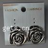 Pendientes de clip de aleación de zinc, hierro cierre de pendiente, Flor, 22x6mm, 12parespareja/Bolsa, Vendido por Bolsa