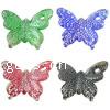 Animal Lampwork Pendants, Butterfly, silver foil Approx 4mm 