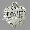 Zinc Alloy Message Pendants, Heart, plated cadmium free Approx 2mm 