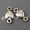 Zinc Alloy Charm Connector, Heart, plated, 1/1 loop Approx 1mm, Approx 