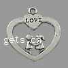 Zinc Alloy Heart Pendants, plated cadmium free Approx 2mm 