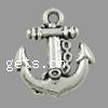 Zinc Alloy Ship Wheel & Anchor Pendentif, alliage de zinc, ancre, Plaquage normal, plus de couleurs à choisir Environ 1mm, Vendu par kg