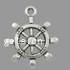 Zinc Alloy Ship Wheel & Anchor Pendentif, alliage de zinc, roue de bateau, Plaquage normal, plus de couleurs à choisir Environ 1mm, Vendu par kg