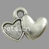 Zinc Alloy Heart Pendants, plated cadmium free Approx 1mm 