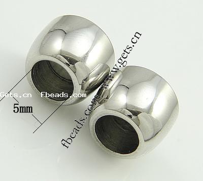 ラウンドステンレス鋼磁気クラスプ, ステンレス, チューブ形, メッキ, カスタマイズ, 無色, 15.5x10mm, 穴:約 5mm, 売り手 パソコン