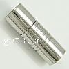 Round Stainless Steel Magnetic Clasp, Tube, plated Approx 3mm 