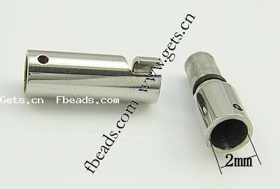 Cierres por Presion de Acero Inoxidable, con Caucho, Tubo, chapado, Modificado para requisitos particulares, más colores para la opción, 20x4mm, agujero:aproximado 2mm, Vendido por UD