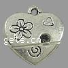 Zinc Alloy Heart Pendants, plated cadmium free Approx 0.5mm, Approx 