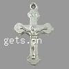 Pendentifs croix en alliage de zinc  , Crucifix, Placage, plus de couleurs à choisir Environ 0.5mm, Environ Vendu par kg