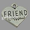 Zinc Alloy Message Pendants, Heart, plated cadmium free Approx 1.5mm, Approx 