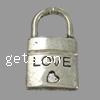 Zinc Alloy Message Pendants, Lock, plated cadmium free Approx Approx 