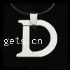 Stainless Steel Letter Pendant, Letter D, original color 