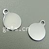 Stainless Steel Tag Charm, Flat Round, original color Approx 1.5mm 