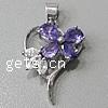 Pendentifs en laiton zircon cubique (CZ), coeur, Placage, avec zircone cubique & facettes, plus de couleurs à choisir Environ 3-5mm, Vendu par PC