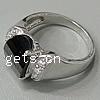 Befestigter Zirkonia Messingring Fingerring, Messing, platiniert, Micro pave Zirkonia, keine, 13x9mm, verkauft von PC