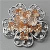 Broche de zircon cubique, laiton, fleur, Plaqué de platine, avec zircone cubique, plus de couleurs à choisir Vendu par PC