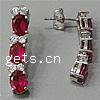 Boucle d'oreille goutte Zircon cubique (CZ), laiton, Placage, avec zircone cubique & facettes, plus de couleurs à choisir Vendu par paire