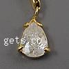 Zinc Alloy Rhinestone Pendants, Teardrop, plated, with rhinestone Approx 2mm 