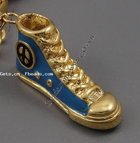 Zinklegierung Schuhe Anhänger, mit Emaille, plattiert, Emaille, keine, 28x15x9mm, Bohrung:ca. 2mm, verkauft von PC