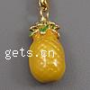 Zinc Alloy Enamel Pendants, Pineapple, plated Approx 2mm 