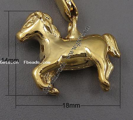 Zinc Alloy Animal Pendants, Horse, plated, more colors for choice, Hole:Approx 2mm, Sold By PC