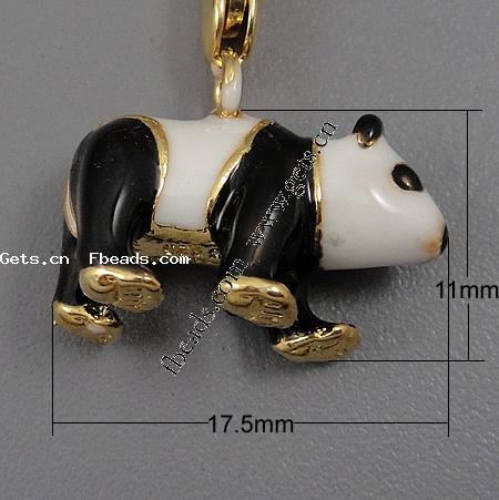 Zinc Alloy Enamel Pendants, Panda, plated, more colors for choice, 17.5x11x8mm, Hole:Approx 2mm, Sold By PC