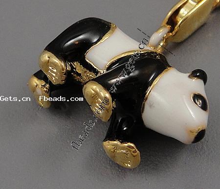 Zinc Alloy Enamel Pendants, Panda, plated, more colors for choice, 17.5x11x8mm, Hole:Approx 2mm, Sold By PC