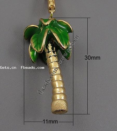 Pendentifs feuilles en alliage de zinc , arbre, Placage, émail, plus de couleurs à choisir, 30x11mm, Trou:Environ 2mm, Vendu par PC