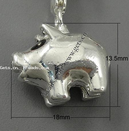 Zinc Alloy Enamel Pendants, Pig, plated, more colors for choice, 18x13.5x9mm, Hole:Approx 2mm, Sold By PC