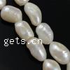 Baroque Cultured Freshwater Pearl Beads, natural, white, Grade AA, 9-10mm Approx 0.8mm .5 Inch 