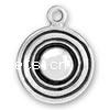 Pendentifs en argent, argent sterling 925, Plat rond, Placage, plus de couleurs à choisir Vendu par PC