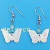 White Shell Earrings, brass earring hook, Butterfly Approx 1.5 Inch 